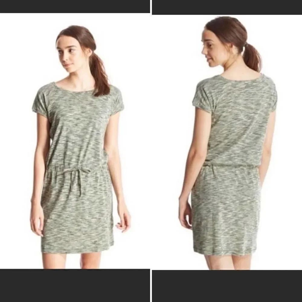 COLUMBIA OuterSpaced Green Space Dye Tie Waist Shift Dress-M